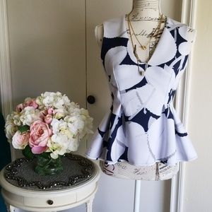 BN Cynthia Rowley Bonded Peplum Top